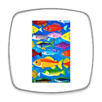 Poissons | Modèle | Patrons de poissons | Pêcheur - Magnet carré - blanc - Devant