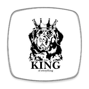 Terre-Neuve Roi de tout ce qui dit chiens - Magnet carré - blanc - Devant