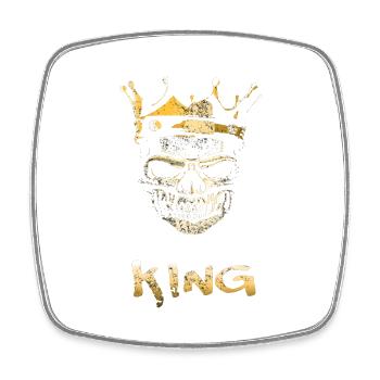 King - Square fridge magnet - white - Front