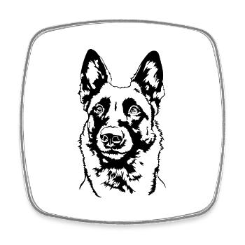 Belgian Malinois Portrait Hund Hunde Wilsigns - Viereckiger Kühlschrankmagnet - Weiß - Vorne