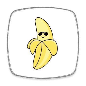 Banane fraîche 01 - Magnet carré - blanc - Devant