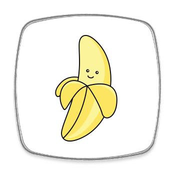 banana comic - Viereckiger Kühlschrankmagnet - Weiß - Vorne