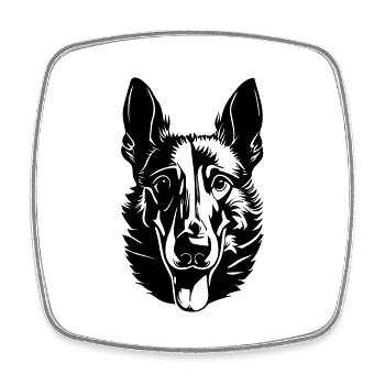 Belgian Shepherd - Square fridge magnet - white - Front