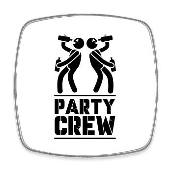 party crew - Viereckiger Kühlschrankmagnet - Weiß - Vorne