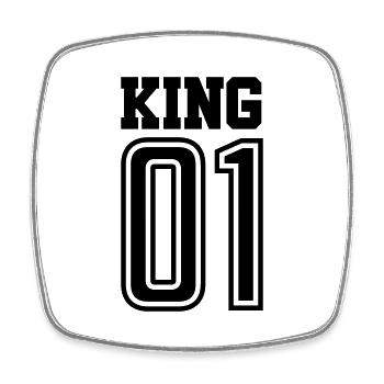 king 01 - Square fridge magnet - white - Front