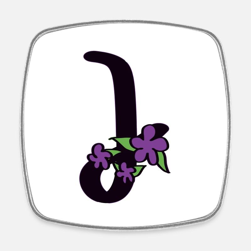 J as in youthful - Square fridge magnet - white