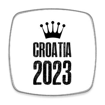 Croatia 2023 Krone - Square fridge magnet - white - Front