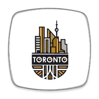 Toronto - Ein Stück Kanada - Viereckiger Kühlschrankmagnet - Weiß - Vorne