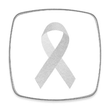 Mourning ribbon - Square fridge magnet - white - Front