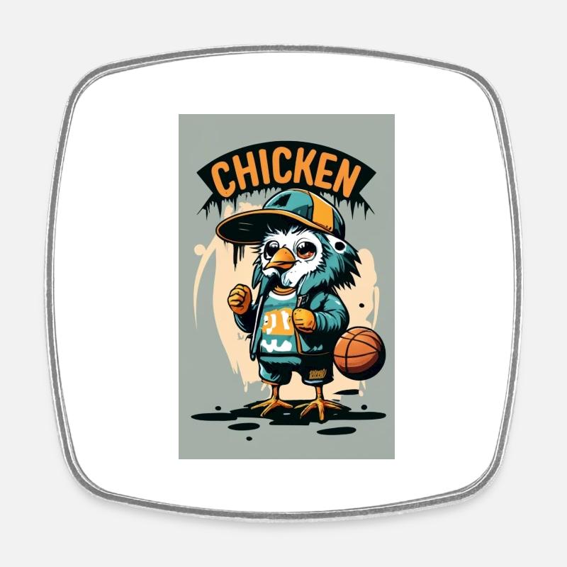 Cool Chicken - Square fridge magnet - white