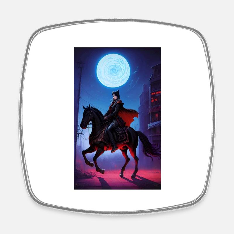Silvery Huntress - Square fridge magnet - white