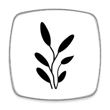 Blume mit Stiel - Viereckiger Kühlschrankmagnet - Weiß - Vorne