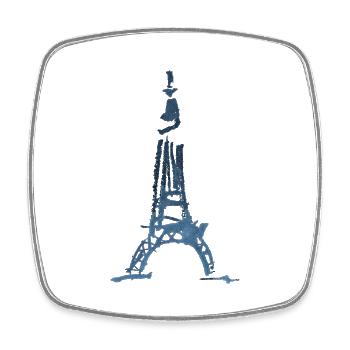 Eiffel Tower Sketch - Square fridge magnet - white - Front