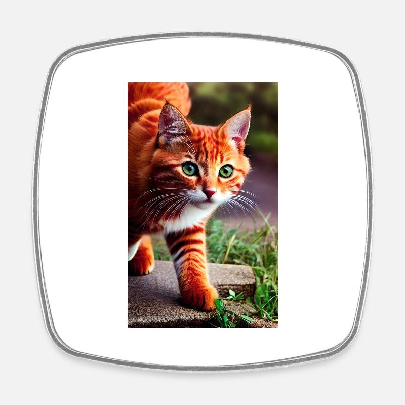 Kitty - Square fridge magnet - white