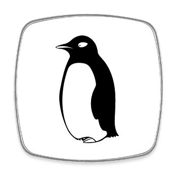 Pinguin - Viereckiger Kühlschrankmagnet - Weiß - Vorne