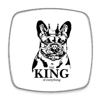 Bouledogue français roi de tout Wilsigns - Magnet carré - blanc - Devant