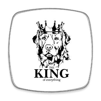 Golden Retriever King of everything Dog Wilsigns - Square fridge magnet - white - Front