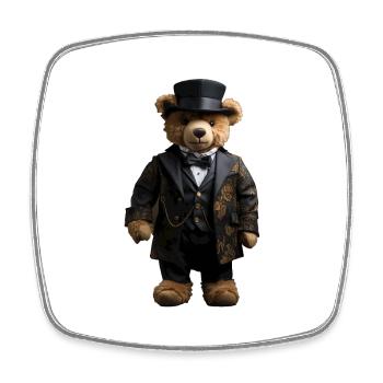 Clothes make the man, even with bears - Square fridge magnet - white - Front