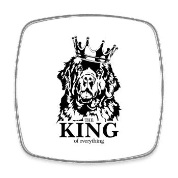 Terre-Neuve Roi de tout ce qui dit Chiens - Magnet carré - blanc - Devant