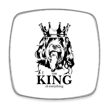 Tibet Terrier King of everything Hunde Wilsigns - Viereckiger Kühlschrankmagnet - Weiß - Vorne