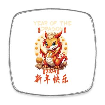 Year Of The Dragon Happy Chinese New Year 2024 - Viereckiger Kühlschrankmagnet - Weiß - Vorne