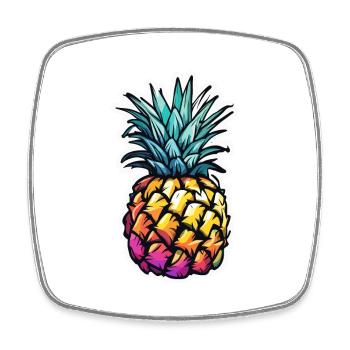 Fruit / Pineapple / Exotic / Tropical / Vitamins - Square fridge magnet - white - Front