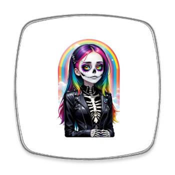 Halloween - Rock & Regenbogen - Viereckiger Kühlschrankmagnet - Weiß - Vorne