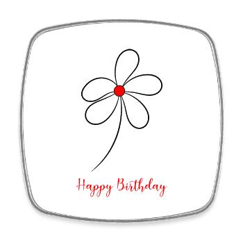 ANNIVERSAIRE. HAPPY BIRTHDAY. JOYEUX ANNIVERSAIRE. - Magnet carré - blanc - Devant