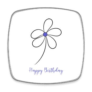 HAPPY BIRTHDAY. JOYEUX ANNIVERSAIRE. ANNIVERSAIRE. - Magnet carré - blanc - Devant