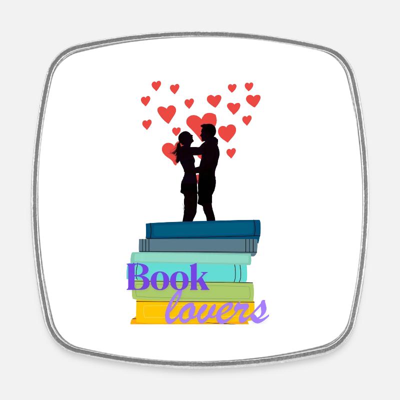 Book Lovers - Viereckiger Kühlschrankmagnet - Weiß