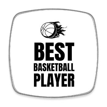 Basketball - Viereckiger Kühlschrankmagnet - Weiß - Vorne