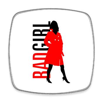 Bad Girl - Viereckiger Kühlschrankmagnet - Weiß - Vorne