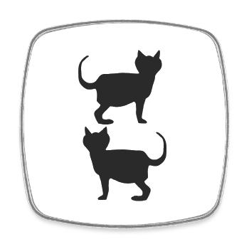 Cats Black - Square fridge magnet - white - Front