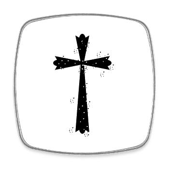 Cross with white spots > vector graphics - Square fridge magnet - white - Front