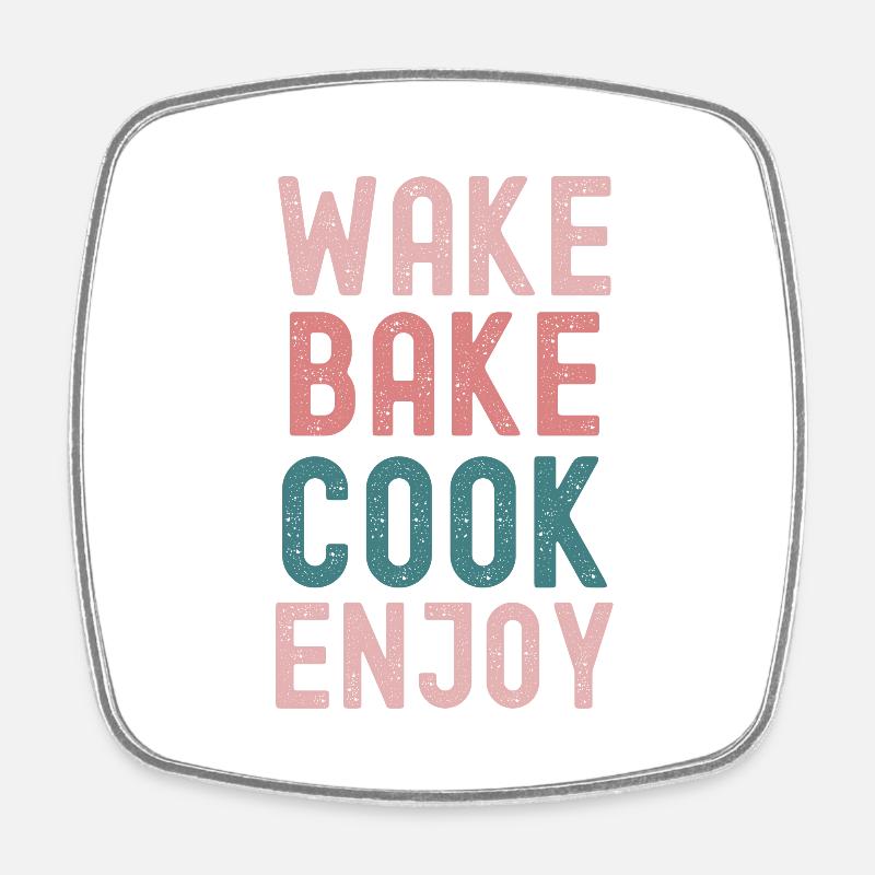 "Passion for Cooking" - Square fridge magnet - white