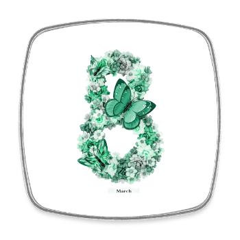 Women's Power March 8 GirlPower Female Feminism - Square fridge magnet - white - Front