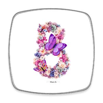Women's Power March 8 GirlPower Female Feminism - Square fridge magnet - white - Front