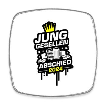 Bachelor Party 2024 - Square fridge magnet - white - Front