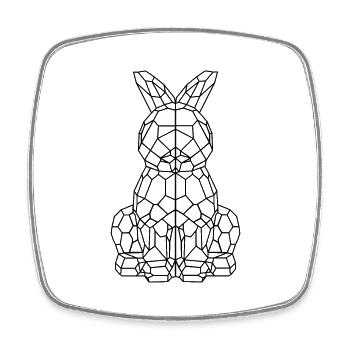 Osterhase geometrisch - Viereckiger Kühlschrankmagnet - Weiß - Vorne