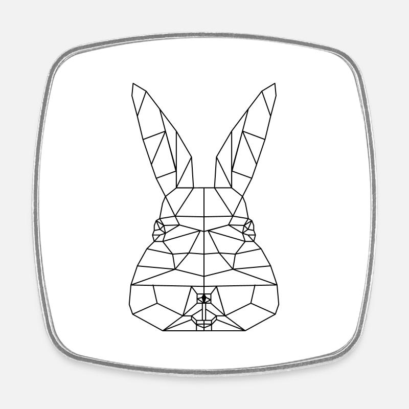 Polygone de lapin de Pâques - Magnet carré - blanc
