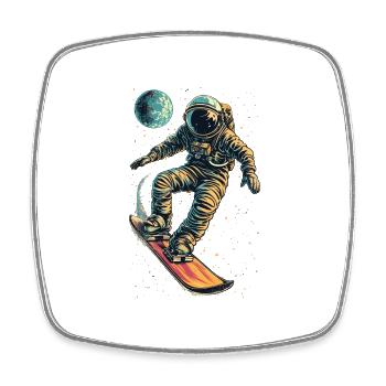 Zero Gravity snowboarding - Square fridge magnet - white - Front
