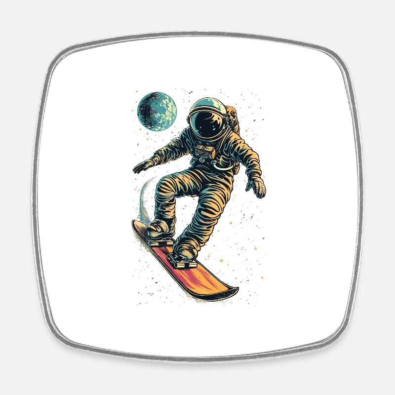 Zero Gravity Snowboarden - Viereckiger Kühlschrankmagnet - Weiß
