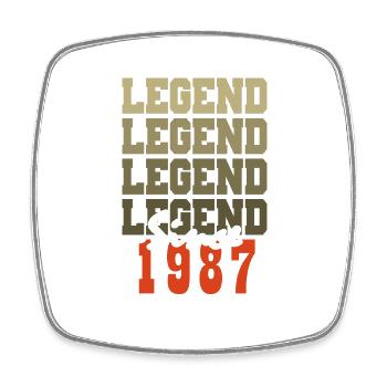 Cadeau 37e Anniversaire Vintage Né un mois de 1987 - Magnet carré - blanc - Devant