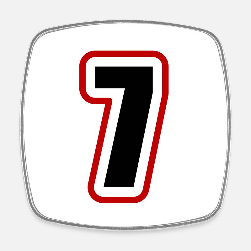 7 Number College - Square fridge magnet - white
