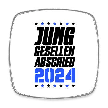 Bachelor Party 2024 - Square fridge magnet - white - Front