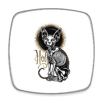 Katze Sphinx Skelett Tattoo - Viereckiger Kühlschrankmagnet - Weiß - Vorne