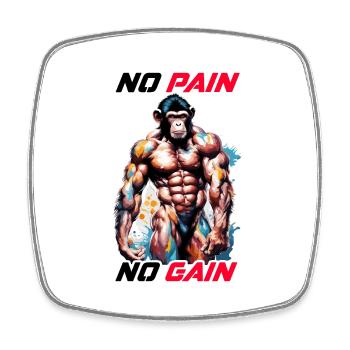 Bodybuilder / Sports / Fitness / Monkey / Muscles - Square fridge magnet - white - Front