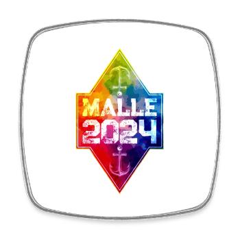 Malle 2024 Bunt Anker - Viereckiger Kühlschrankmagnet - Weiß - Vorne