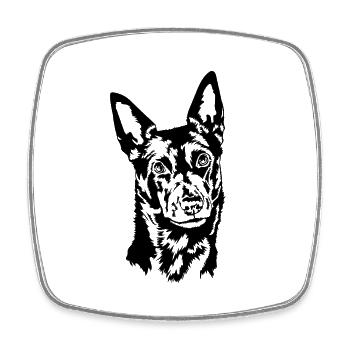 Australien Kelpie Portrait chiens chien Wilsigns - Magnet carré - blanc - Devant