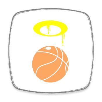 Basket-ball 5 0 10 - Magnet carré - blanc - Devant